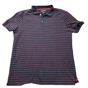 Banana Republic Polo Shirt Mens XL Navy Red Stripe Luxury Touch Standard Fit